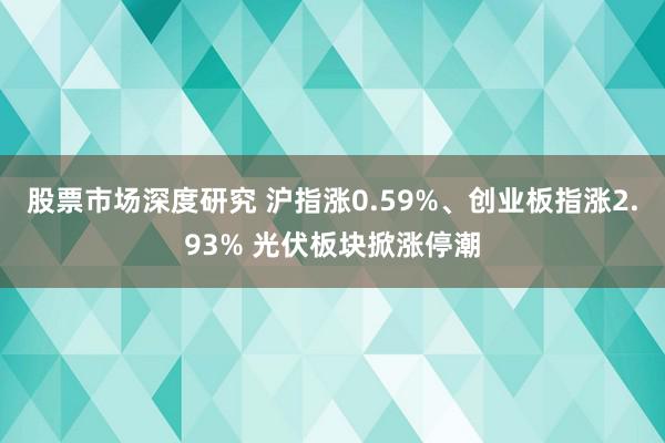 股票市场深度研究 沪指涨0.59%、创业板指涨2.93% 光伏板块掀涨停潮