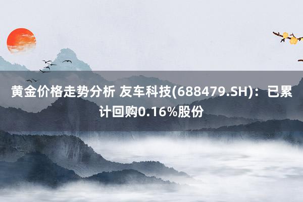 黄金价格走势分析 友车科技(688479.SH)：已累计回购0.16%股份