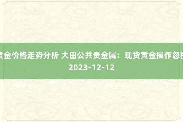 黄金价格走势分析 大田公共贵金属：现货黄金操作忽视2023-12-12