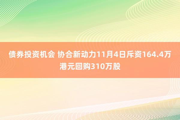 债券投资机会 协合新动力11月4日斥资164.4万港元回购310万股