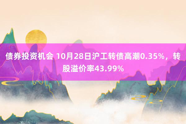 债券投资机会 10月28日沪工转债高潮0.35%，转股溢价率43.99%