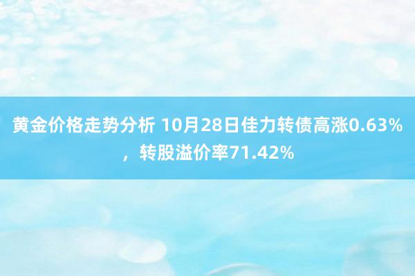 黄金价格走势分析 10月28日佳力转债高涨0.63%，转股溢价率71.42%