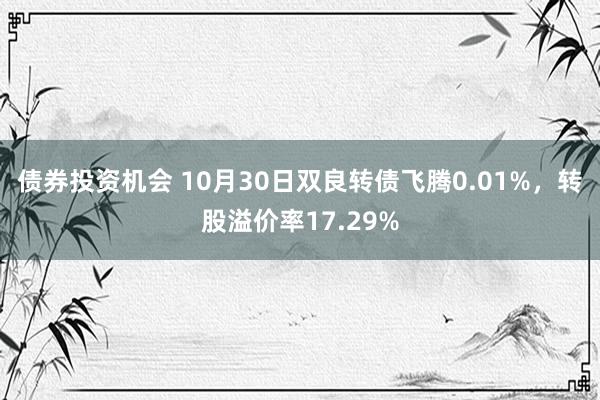 债券投资机会 10月30日双良转债飞腾0.01%，转股溢价率17.29%