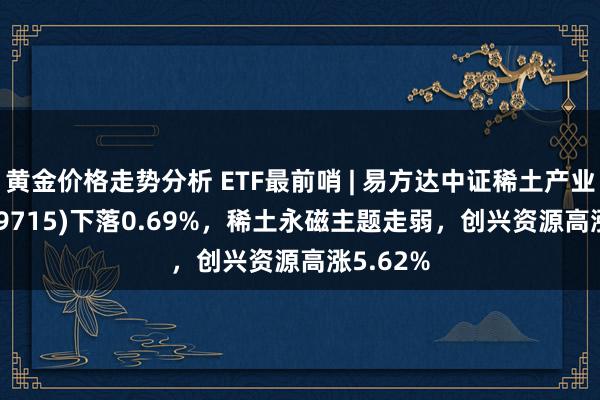 黄金价格走势分析 ETF最前哨 | 易方达中证稀土产业ETF(159715)下落0.69%，稀土永磁主题走弱，创兴资源高涨5.62%