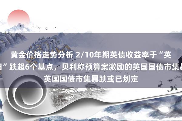 黄金价格走势分析 2/10年期英债收益率于“英国央行降息日”跌超6个基点，贝利称预算案激励的英国国债市集暴跌或已划定