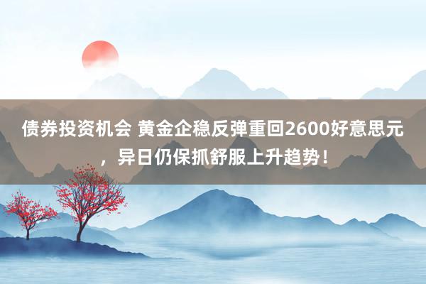 债券投资机会 黄金企稳反弹重回2600好意思元，异日仍保抓舒服上升趋势！