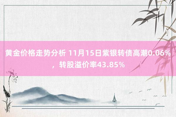 黄金价格走势分析 11月15日紫银转债高潮0.06%，转股溢价率43.85%