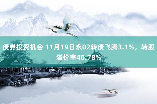 债券投资机会 11月19日永02转债飞腾3.1%，转股溢价率40.78%