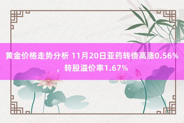 黄金价格走势分析 11月20日亚药转债高涨0.56%，转股溢价率1.67%