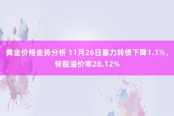 黄金价格走势分析 11月26日塞力转债下降1.1%，转股溢价率28.12%