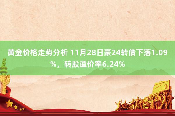 黄金价格走势分析 11月28日豪24转债下落1.09%，转股溢价率6.24%