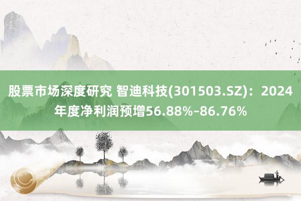 股票市场深度研究 智迪科技(301503.SZ)：2024年度净利润预增56.88%–86.76%