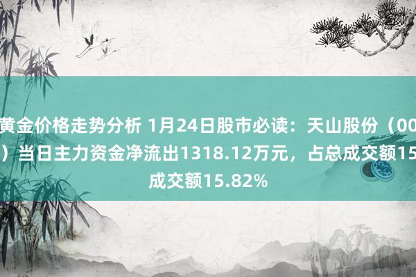 黄金价格走势分析 1月24日股市必读：天山股份（000877）当日主力资金净流出1318.12万元，占总成交额15.82%