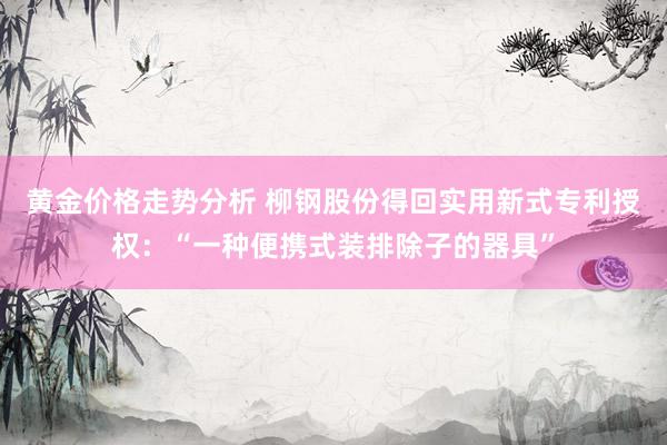 黄金价格走势分析 柳钢股份得回实用新式专利授权：“一种便携式装排除子的器具”