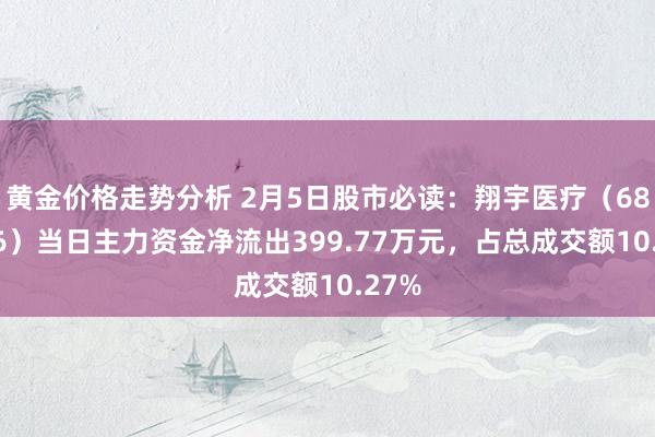 黄金价格走势分析 2月5日股市必读：翔宇医疗（688626）当日主力资金净流出399.77万元，占总成交额10.27%