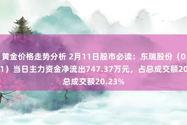 黄金价格走势分析 2月11日股市必读：东瑞股份（001201）当日主力资金净流出747.37万元，占总成交额20.23%