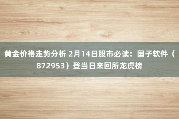 黄金价格走势分析 2月14日股市必读：国子软件（872953）登当日来回所龙虎榜