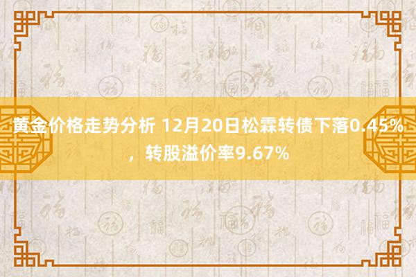 黄金价格走势分析 12月20日松霖转债下落0.45%，转股溢价率9.67%