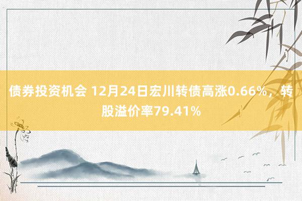 债券投资机会 12月24日宏川转债高涨0.66%，转股溢价率79.41%