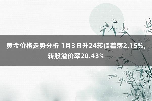 黄金价格走势分析 1月3日升24转债着落2.15%，转股溢价率20.43%