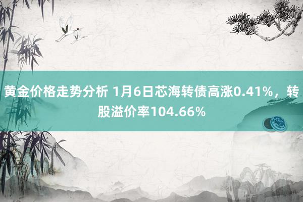 黄金价格走势分析 1月6日芯海转债高涨0.41%，转股溢价率104.66%