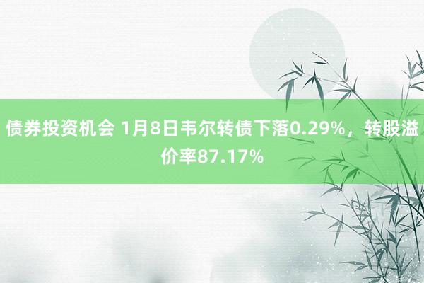 债券投资机会 1月8日韦尔转债下落0.29%，转股溢价率87.17%