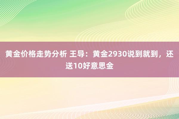 黄金价格走势分析 王导：黄金2930说到就到，还送10好意思金