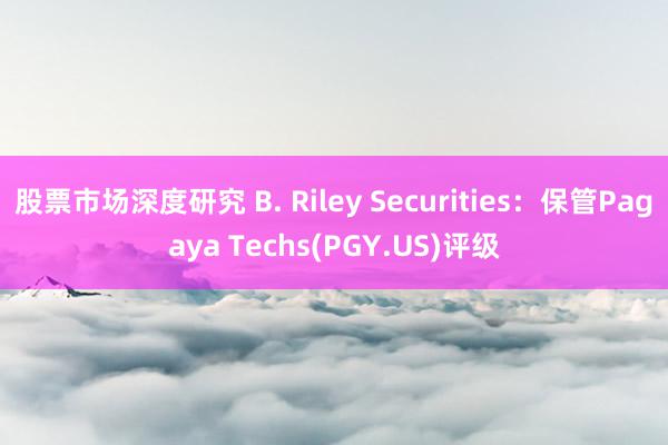 股票市场深度研究 B. Riley Securities：保管Pagaya Techs(PGY.US)评级